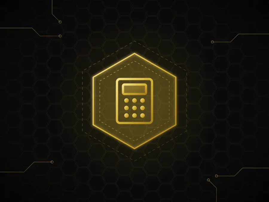 Accounting icon in gold line art