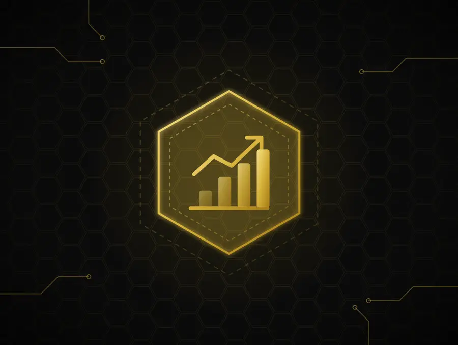 Financial Services icon in gold line art