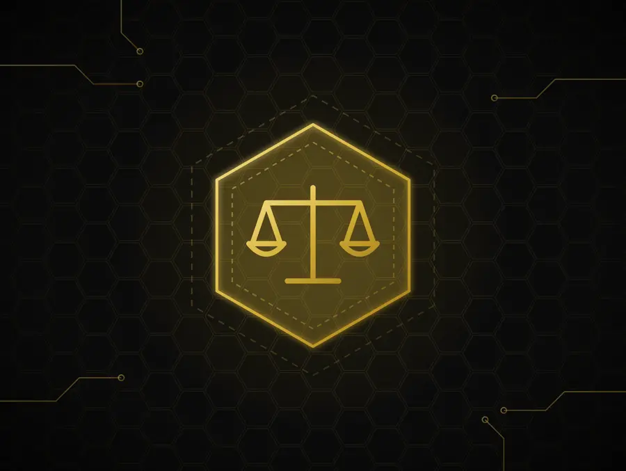 Law Practice icon in gold line art