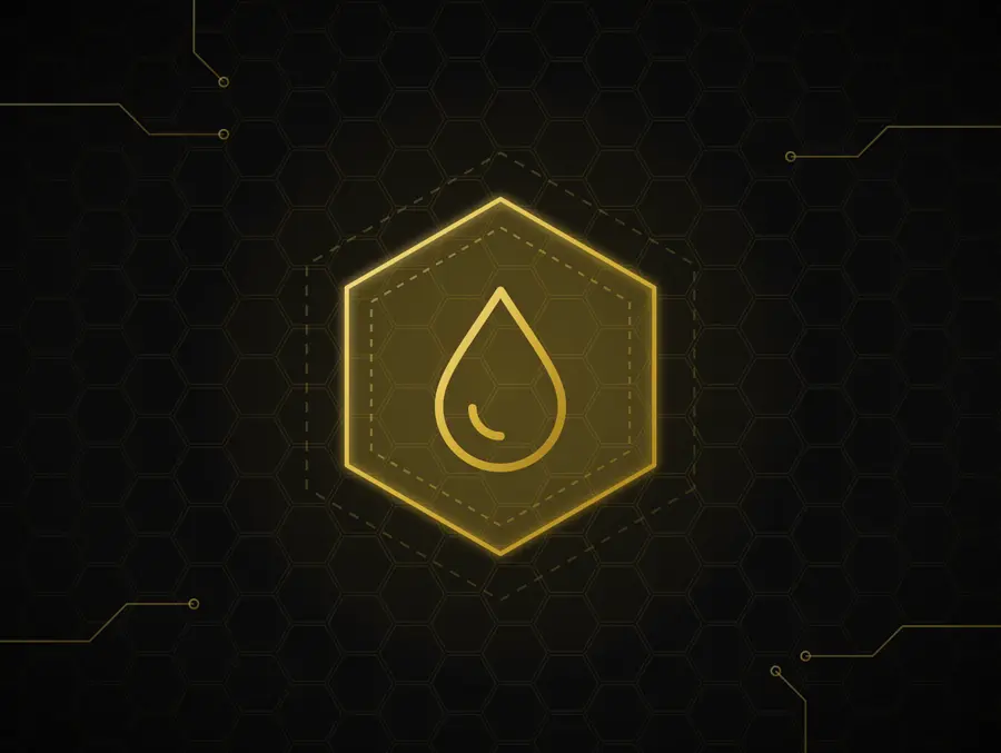 Oil & Gas icon in gold line art